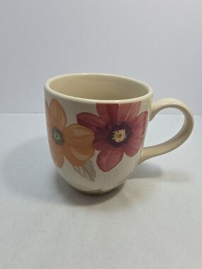 Longaberger Pottery Botanical Fields Mug Floral Butterfly 3.75" (8 Avail) (A4)